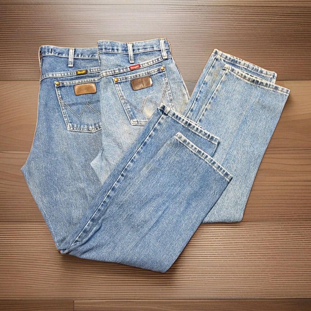 Wrangler Cowboy Cut Jeans Men 34x30 Lot 2 Pairs George Strait 31MWZGK Fits 35x31